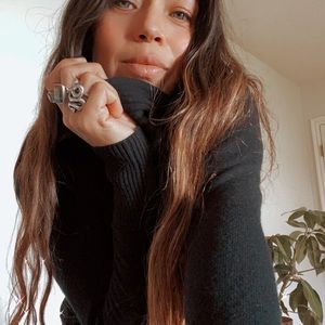 Sea Bleu Black Cashmere cowl neck Sweater